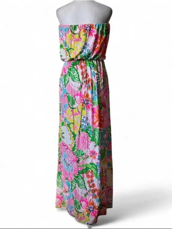 Lilly Pulitzer for Target Nosey Posey Floral Strapless Maxi Dress size Medium - Picture 4 of 10